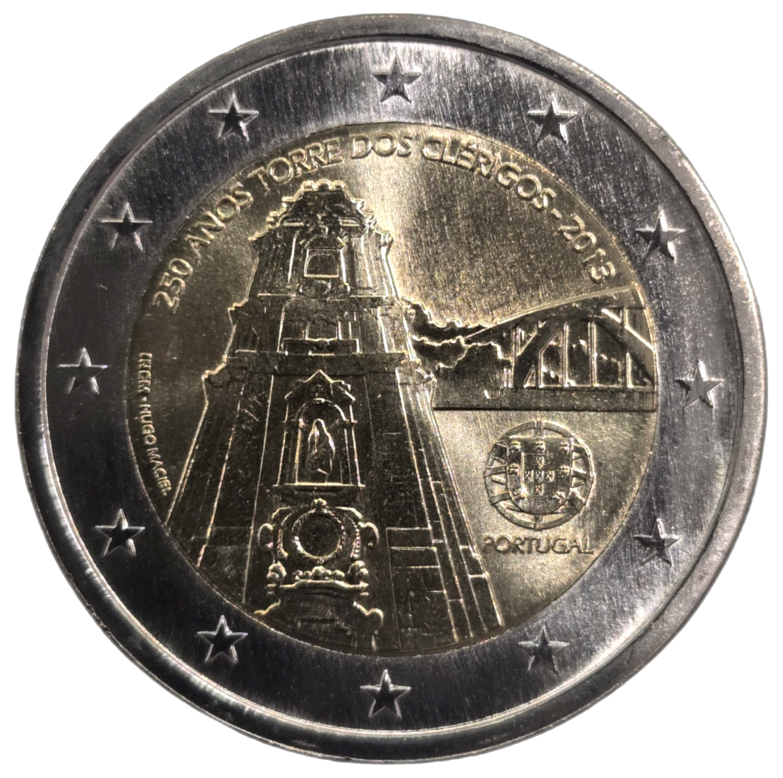 2 euros conmemorativa 250 Aniversario de la construcción de la Torre de los Clérigos
